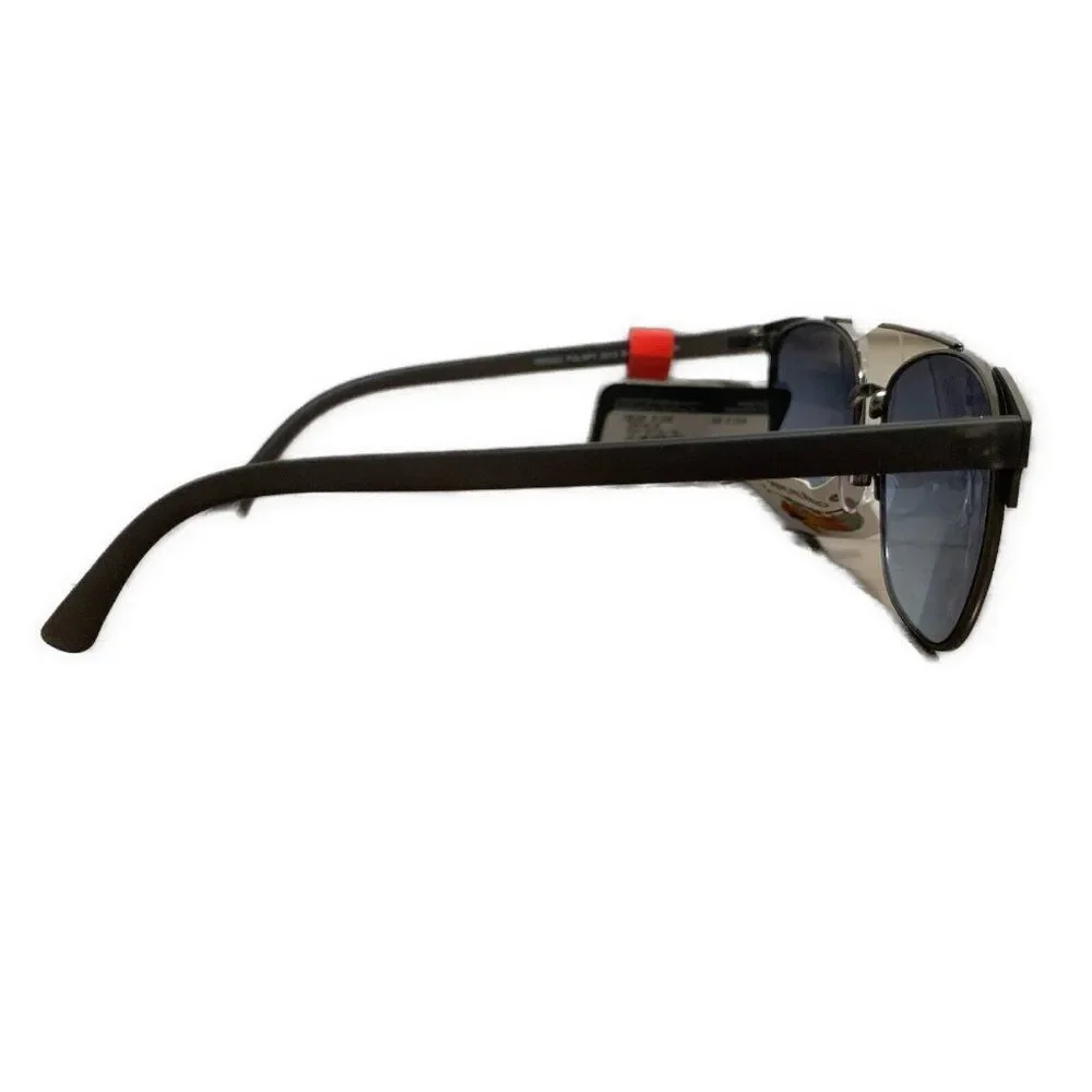 Foster grant mens new black frame blue lens aviator sunglasses
